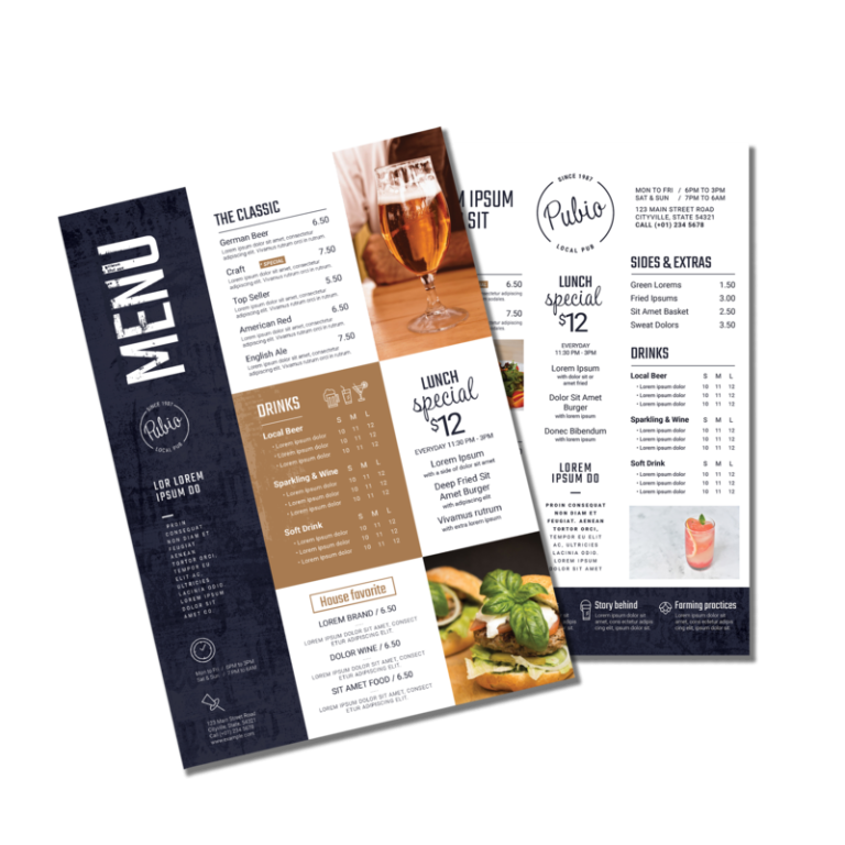 table-menus-print-bangor